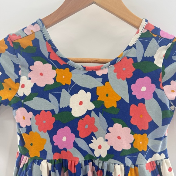 Hanna Andersson Colorful Flowers Print Skater Dress Pockets Dress Girl’s Size 8 - Picture 3 of 12